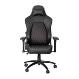 English Elm Commercial Grade Ergonomic High Back Adjustable Gaming Chair with 4D Armrests, Headrest Pillow, and Adjustable Lumbar Support, Black with Stitching