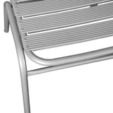 English Elm Commercial Grade Commercial Metal Indoor-Outdoor Restaurant Stack Chair with Metal Triple Slat Back