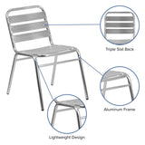 English Elm Commercial Grade Commercial Indoor-Outdoor Restaurant Stack Chair with Triple Slat Back