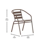 English Elm Commercial Grade Metal Restaurant Stack Chair with Metal Slats