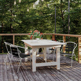 English Elm Commercial Grade Commercial Metal Indoor-Outdoor Restaurant Stack Chair with Triple Slat Faux Teak Back