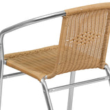 English Elm Commercial Grade Commercial Rattan Indoor-Outdoor Restaurant Stack Chair