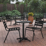 Commercial Grade 23.5'' Round Metal Indoor-Outdoor Table with Base