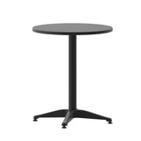 English Elm Commercial Grade 23.5'' Round Metal Indoor-Outdoor Table with Base