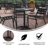 English Elm Commercial Grade 27.5'' Round Metal Indoor-Outdoor Table with Base