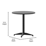 English Elm Commercial Grade 27.5'' Round Metal Indoor-Outdoor Table with Base