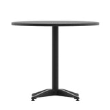 English Elm Commercial Grade 31.5'' Round Metal Indoor-Outdoor Table with Base