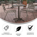 English Elm Commercial Grade 23.5'' Square Metal Indoor-Outdoor Table with Base