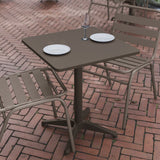 English Elm Commercial Grade 23.5'' Square Metal Indoor-Outdoor Table with Base