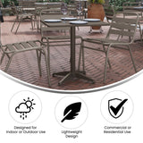 English Elm Commercial Grade 27.5'' Square Metal Indoor-Outdoor Table with Base