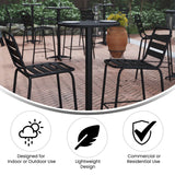 English Elm Commercial Grade 23.25" Round Metal Indoor-Outdoor Bar Height Table with Flip-Up Table