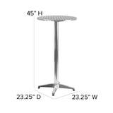 English Elm Commercial Grade 23.25" Round Indoor-Outdoor Bar Height Table with Flip-Up Table