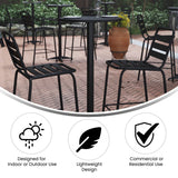 English Elm Commercial Grade 23.5" Round Metal Indoor-Outdoor Bar Height Table