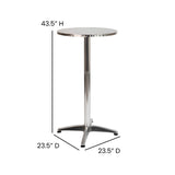 English Elm Commercial Grade 23.5" Round Indoor-Outdoor Bar Height Table