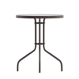 English Elm Commercial Grade 23.75'' Bronze Round Tempered Glass Metal Table