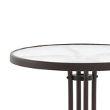 English Elm Commercial Grade 23.75'' Bronze Round Tempered Glass Metal Table