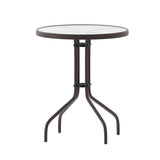 English Elm Commercial Grade 23.75'' Bronze Round Tempered Glass Metal Table