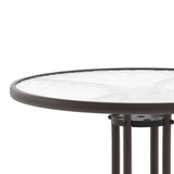 English Elm Commercial Grade 31.5'' Bronze Round Tempered Glass Metal Table