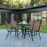 Commercial Grade 5 Piece Outdoor Patio Dining Set - 31.5