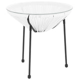 English Elm Valencia Oval Comfort Series Take Ten Rattan Table with Glass Top