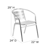 English Elm Commercial Grade Heavy Duty Commercial Indoor-Outdoor Restaurant Stack Chair with Triple Slat Back