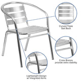 English Elm Commercial Grade Heavy Duty Commercial Indoor-Outdoor Restaurant Stack Chair with Triple Slat Back