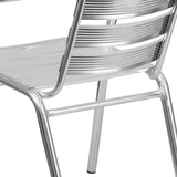 English Elm Commercial Grade Heavy Duty Commercial Indoor-Outdoor Restaurant Stack Chair with Triple Slat Back