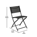 English Elm Commercial Grade - Set of 2 Commercial Grade Indoor/Outdoor Folding Chairs with Flex Comfort Material Backs and Seats and Metal Frames