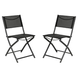 English Elm Commercial Grade - Set of 2 Commercial Grade Indoor/Outdoor Folding Chairs with Flex Comfort Material Backs and Seats and Metal Frames