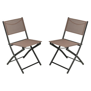 English Elm Commercial Grade - Set of 2 Commercial Grade Indoor/Outdoor Folding Chairs with Flex Comfort Material Backs and Seats and Black Metal Frames