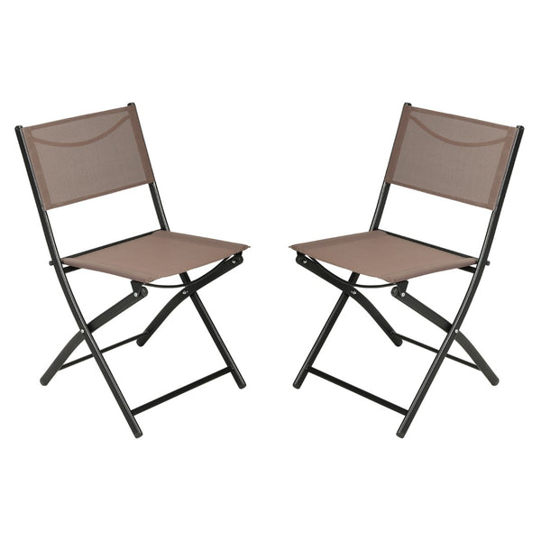 English Elm Commercial Grade - Set of 2 Commercial Grade Indoor/Outdoor Folding Chairs with Flex Comfort Material Backs and Seats and Black Metal Frames