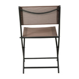 English Elm Commercial Grade - Set of 2 Commercial Grade Indoor/Outdoor Folding Chairs with Flex Comfort Material Backs and Seats and Black Metal Frames