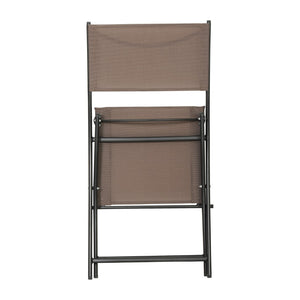 English Elm Commercial Grade - Set of 2 Commercial Grade Indoor/Outdoor Folding Chairs with Flex Comfort Material Backs and Seats and Black Metal Frames