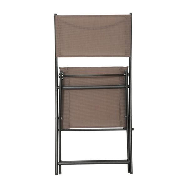 English Elm Commercial Grade - Set of 2 Commercial Grade Indoor/Outdoor Folding Chairs with Flex Comfort Material Backs and Seats and Black Metal Frames