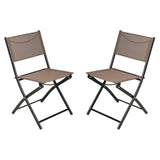 English Elm Commercial Grade - Set of 2 Commercial Grade Indoor/Outdoor Folding Chairs with Flex Comfort Material Backs and Seats and Black Metal Frames