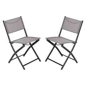 English Elm Commercial Grade - Set of 2 Commercial Grade Indoor/Outdoor Folding Chairs with Flex Comfort Material Backs and Seats and Black Metal Frames