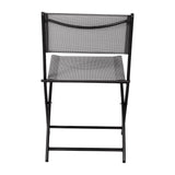 English Elm Commercial Grade - Set of 2 Commercial Grade Indoor/Outdoor Folding Chairs with Flex Comfort Material Backs and Seats and Black Metal Frames