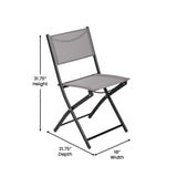 English Elm Commercial Grade - Set of 2 Commercial Grade Indoor/Outdoor Folding Chairs with Flex Comfort Material Backs and Seats and Black Metal Frames