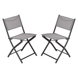 English Elm Commercial Grade - Set of 2 Commercial Grade Indoor/Outdoor Folding Chairs with Flex Comfort Material Backs and Seats and Black Metal Frames