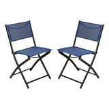 English Elm Commercial Grade - Set of 2 Commercial Grade Indoor/Outdoor Folding Chairs with Flex Comfort Material Backs and Seats and Black Metal Frames