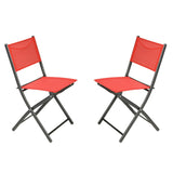 English Elm Commercial Grade - Set of 2 Commercial Grade Indoor/Outdoor Folding Chairs with Flex Comfort Material Backs and Seats and Black Metal Frames