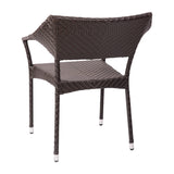 English Elm Commercial Grade Commercial Grade Stacking Patio Chair, All Weather PE Rattan Wicker Patio Dining Chair