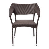 English Elm Commercial Grade Commercial Grade Stacking Patio Chair, All Weather PE Rattan Wicker Patio Dining Chair