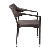 English Elm Commercial Grade Commercial Grade Stacking Patio Chair, All Weather PE Rattan Wicker Patio Dining Chair