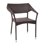 English Elm Commercial Grade Commercial Grade Stacking Patio Chair, All Weather PE Rattan Wicker Patio Dining Chair