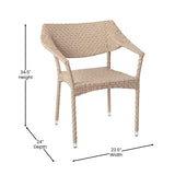 English Elm Commercial Grade Commercial Grade Stacking Patio Chair, All Weather PE Rattan Wicker Patio Dining Chair