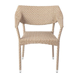 English Elm Commercial Grade Commercial Grade Stacking Patio Chair, All Weather PE Rattan Wicker Patio Dining Chair