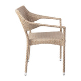 English Elm Commercial Grade Commercial Grade Stacking Patio Chair, All Weather PE Rattan Wicker Patio Dining Chair