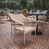 English Elm Commercial Grade Commercial Grade Stacking Patio Chair, All Weather PE Rattan Wicker Patio Dining Chair