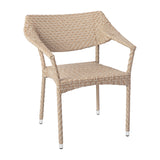 English Elm Commercial Grade Commercial Grade Stacking Patio Chair, All Weather PE Rattan Wicker Patio Dining Chair